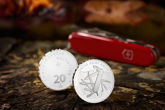 Swiss Army Knife subject of new 2018 silver 20-franc coins